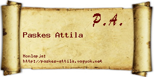 Paskes Attila névjegykártya